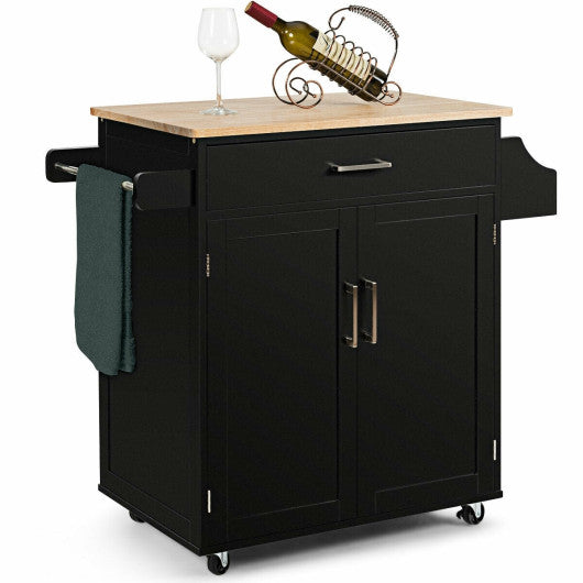Costway Black Spice Rack Towel Rack Drawer Cabinet