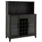 Costway Black Storage Bar Cabinet with Framed Tempered Glass Door