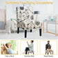 Costway Black and White Armless Accent Chair with Rubber Wood Legs