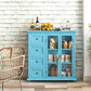 Costway Blue Buffet Sideboard Table Kitchen Storage Cabinet with Drawers and Doors