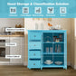 Costway Blue Buffet Sideboard Table Kitchen Storage Cabinet with Drawers and Doors