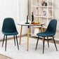 Costway Blue Dining Chairs Set of 2 with Black Metal Legs
