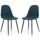 Costway Blue Dining Chairs Set of 2 with Black Metal Legs