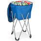 Costway Blue Portable Insulated Tub Party Picnic Cooler with Folding Stand