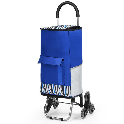 Costway Blue Removable Folding Shopping Cart with Bungee Cord