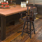 Costway Brown 29" Wooden Swivel Bar Stool with Footrest Backrest Armrest