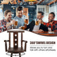 Costway Brown 29" Wooden Swivel Bar Stool with Footrest Backrest Armrest