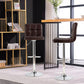 Costway Brown Adjustable Swivel Bar Stool with PU Leather