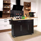 Costway Brown Kitchen Island Trolley Cart Wood Top Rolling Storage Cabinet