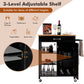 Costway Brown Mobile Kitchen Island Cart with Rubber Wood Top