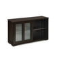 Costway Brown Sideboard Buffet Cupboard Storage Cabinet with Sliding Door