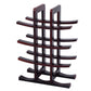 Costway Burgundy Wooden Bottle Rack Wine Display Shelves for 12 Bottles