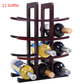 Costway Burgundy Wooden Bottle Rack Wine Display Shelves for 12 Bottles