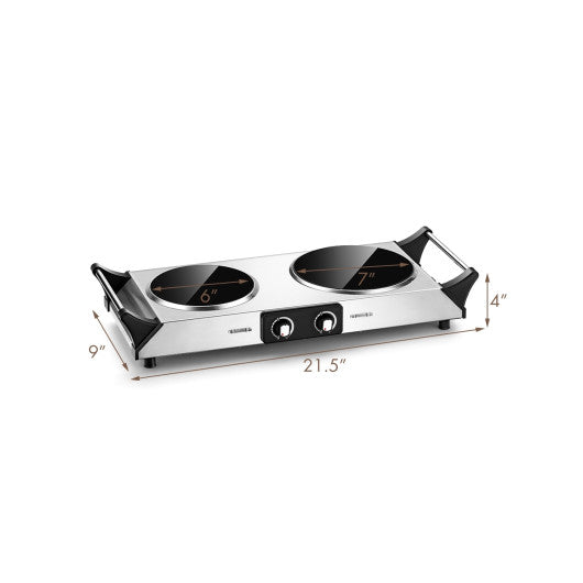 Costway Ceramic Infrared Stove with Temperature Control and Insulated Handles