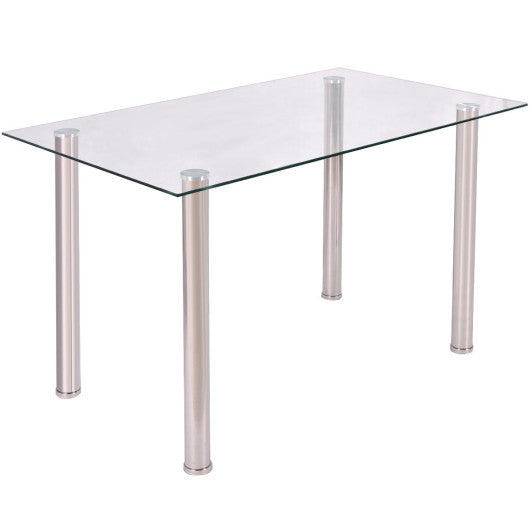 Costway Clear Glass Top Dining Table