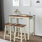 Costway Counter Height Pub Table with 2 Saddle Bar Stools