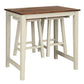 Costway Counter Height Pub Table with 2 Saddle Bar Stools