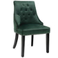 Costway Dark Green Modern Upholstered Button-Tufted Dining Chair with Nail Trim