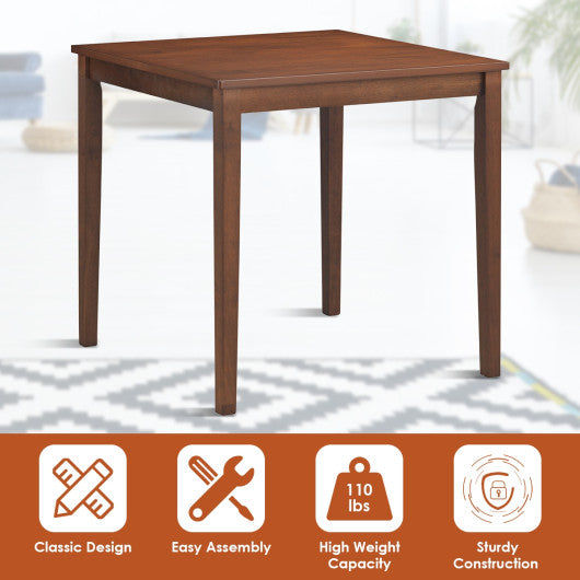 Costway Dining Table Mid Century Square with Solid Wooden Legs