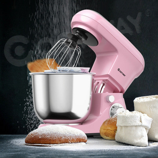 Costway EP24831PI 5.3 Qt Stand Kitchen Food Mixer 6 Speed with Dough Hook Beater