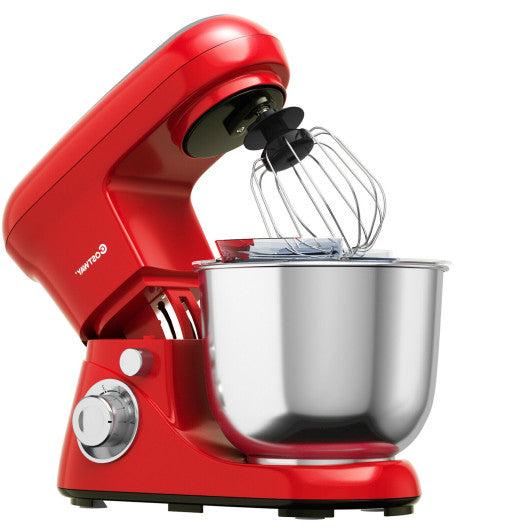 Costway EP24831RE 5.3 Qt Stand Kitchen Food Mixer 6 Speed with Dough Hook Beater