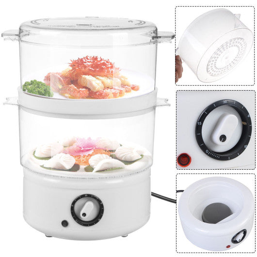 Costway Electric Kitchen Double-Tiered Food Steamer
