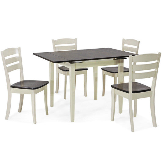 Costway Extending 5 Piece Wood Dining Table Set