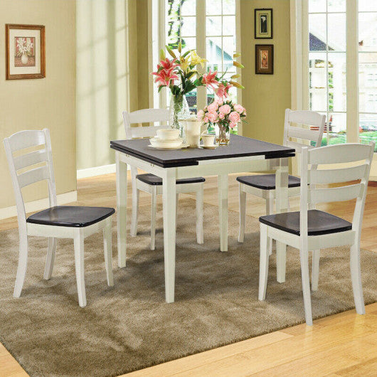 Costway Extending 5 Piece Wood Dining Table Set