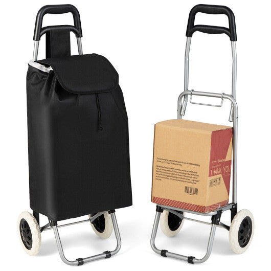 Costway Folding Light Weight Wheeled Shopping Trolley Cart with Large Capacity