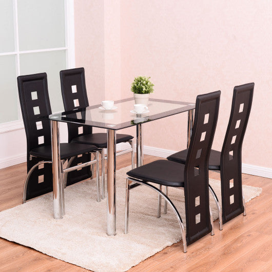 Costway Four Comfortable High Back and Armless Chair