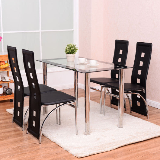 Costway Four Comfortable High Back and Armless Chair