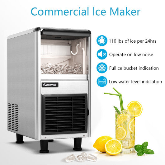 Costway Freestanding Stainless Steel Commercial Ice Maker