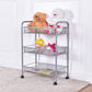 Costway Gray 3-Tier Storage Rack Trolley Cart