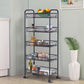 Costway Gray 5-Tier Storage Rack Trolley Cart