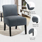Costway Gray Accent Chair Fabric Upholstered Leisure Chair with Wooden Legs