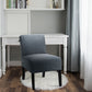 Costway Gray Accent Chair Fabric Upholstered Leisure Chair with Wooden Legs