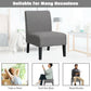 Costway Gray Armless Accent Chair with Rubber Wood Legs