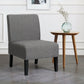 Costway Gray Armless Accent Chair with Rubber Wood Legs