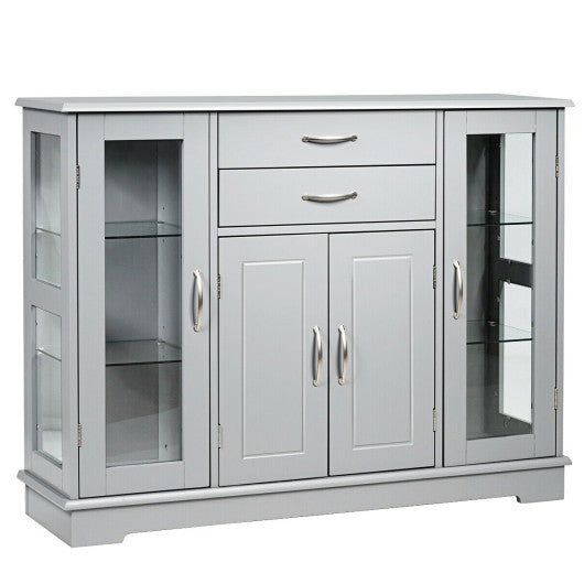 Costway Gray Buffet Server Storage Cabinet