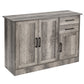 Costway Gray Buffet Storage Cabinet Kitchen Sideboard with 2 Drawers