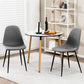 Costway Gray Dining Chairs Set of 2 with Black Metal Legs