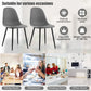 Costway Gray Dining Chairs Set of 2 with Black Metal Legs