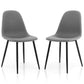 Costway Gray Dining Chairs Set of 2 with Black Metal Legs