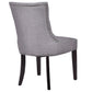 Costway Gray Fabric Upholstered Nailed Dining Chair with Wood Legs