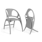 Costway Gray Folding Dining Chairs Set of 2 with Armrest and High Backrest