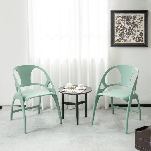 Costway Green Folding Dining Chairs Set of 2 with Armrest and High Backrest