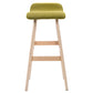 Costway Green Modern Wood Linen Bar Stool Dining Counter Barstools High Chair Furniture
