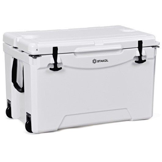 Costway Heavy Duty 80 Quart Cooler 2 Wheels Ice Chest