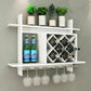 Costway Household Wall Mount Wine Rack Organizer with Glass Holder Storage Shelf