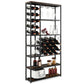 Costway Industrial Floor Wine Rack with 3 Rows of Stemware Racks
